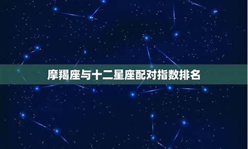 摩羯座与十二星座配对指数_摩羯座与12星座